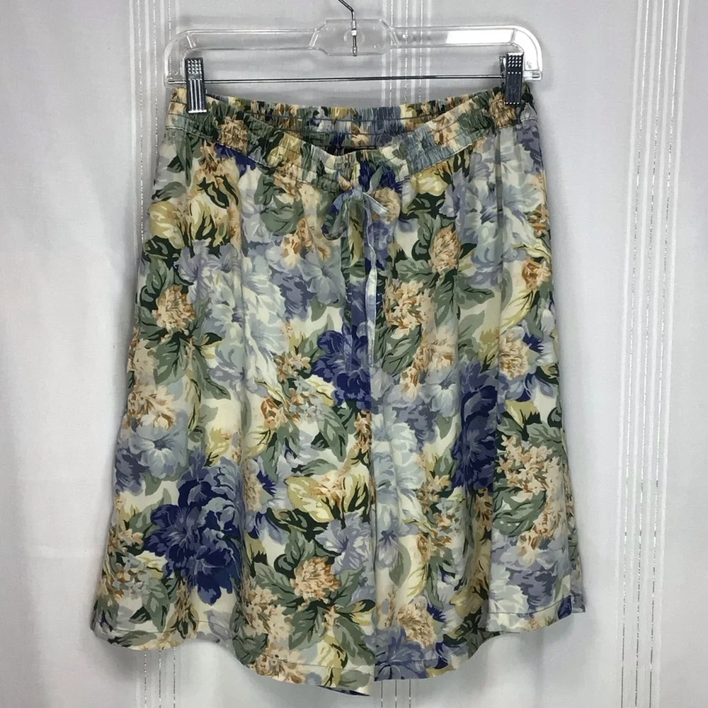 VTG Shorts A/M Sport A-Line Floral Print with Pockets Sz.L - Picture 3 of 9